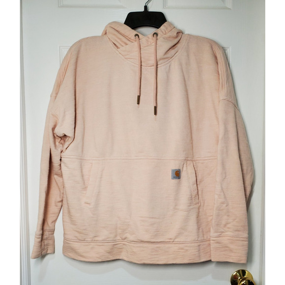 Carhartt Tops - Carhartt Women’s Relaxed Fit Hoodie Sweatshirt Pullover Blush Pink Size Large